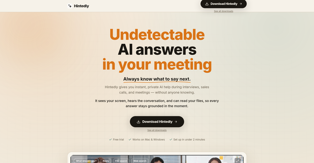 Hintedly website