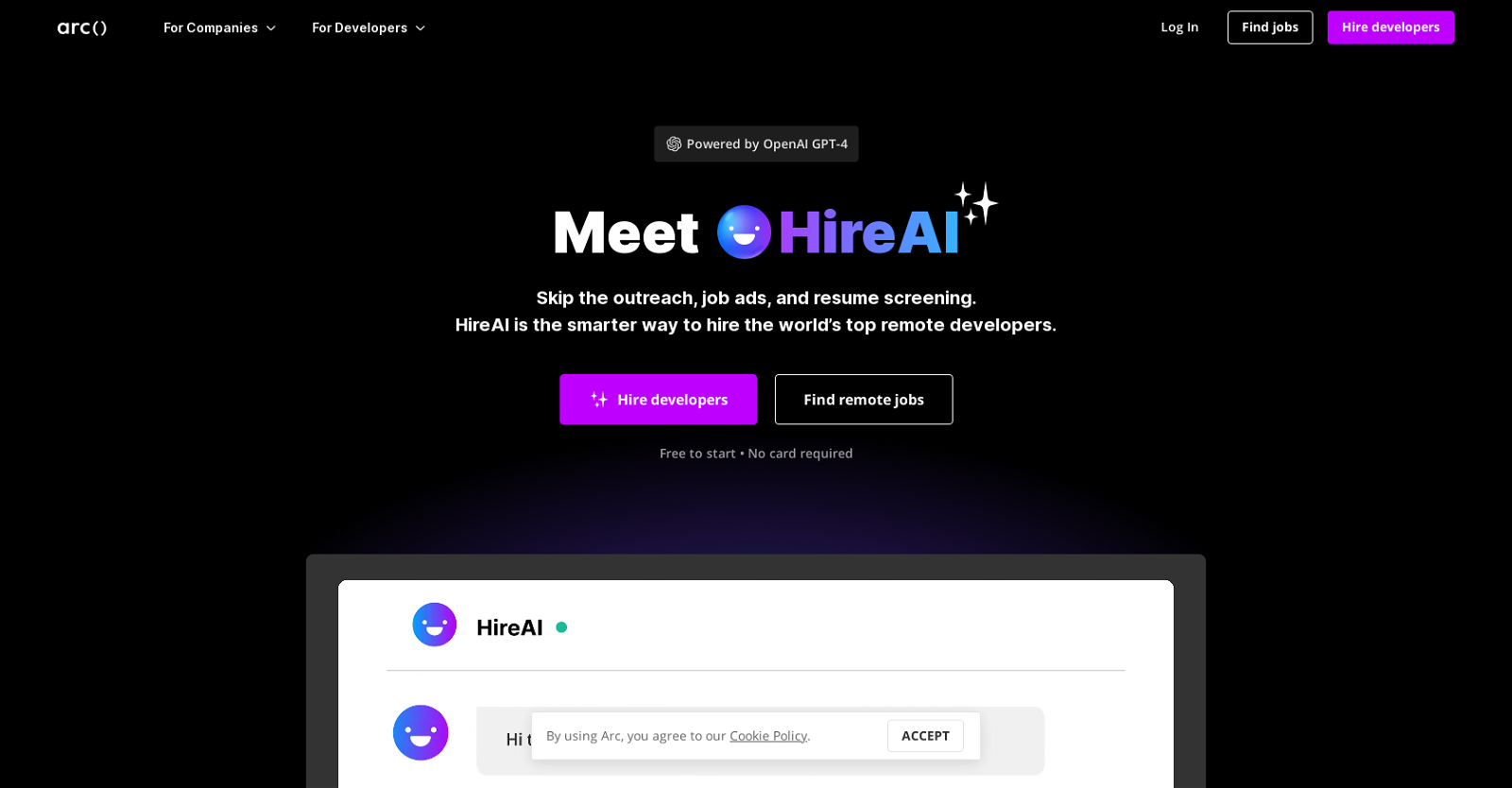 Hire AI website