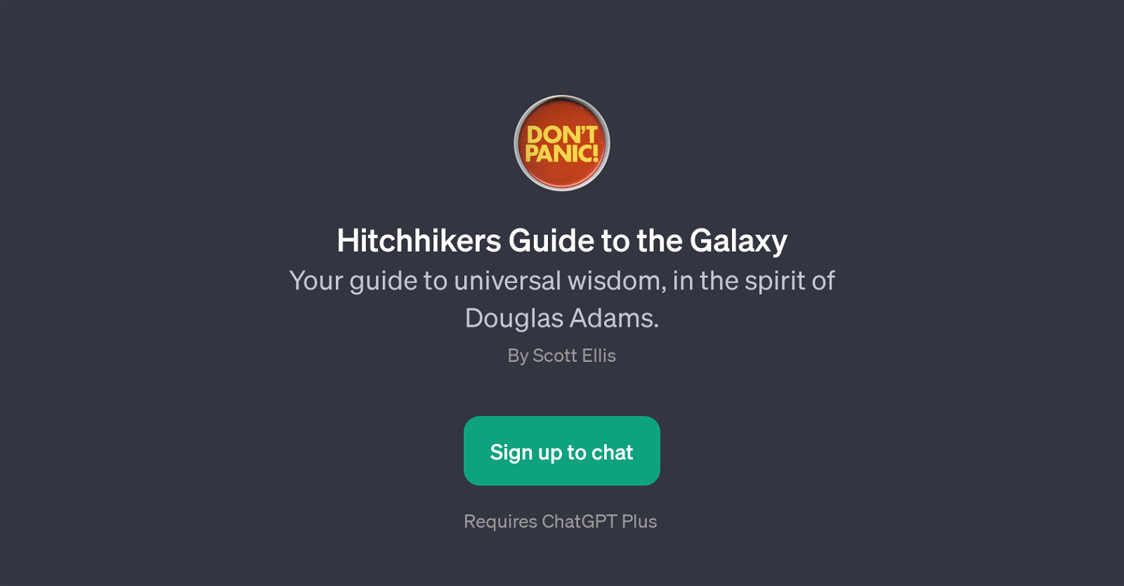 Hitchhikers Guide to the Galaxy GPT website