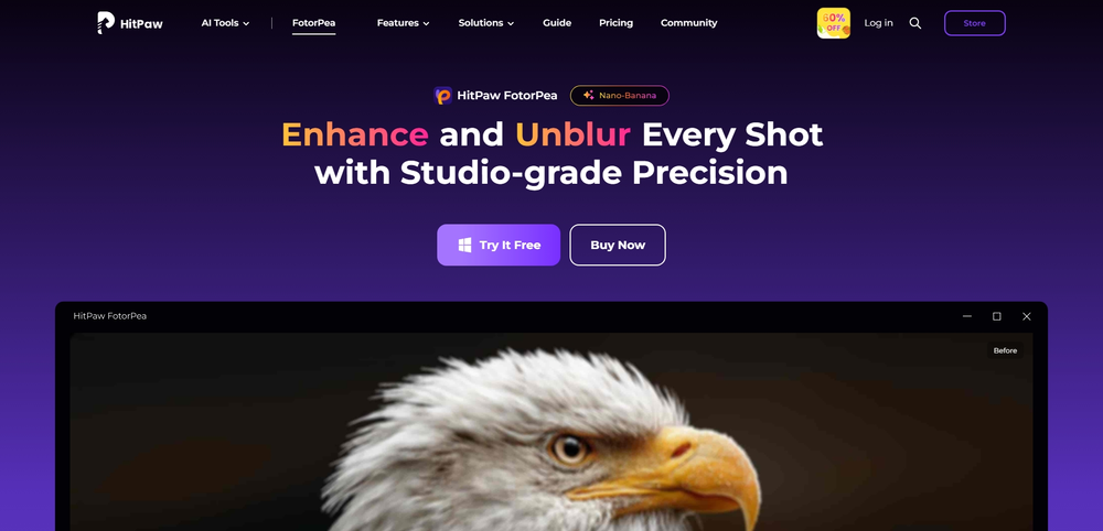 HitPaw FotorPea Photo Enhancer website