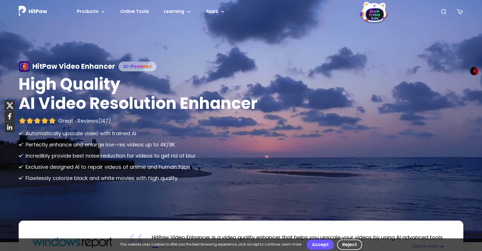 HitPaw Video Enhancer website