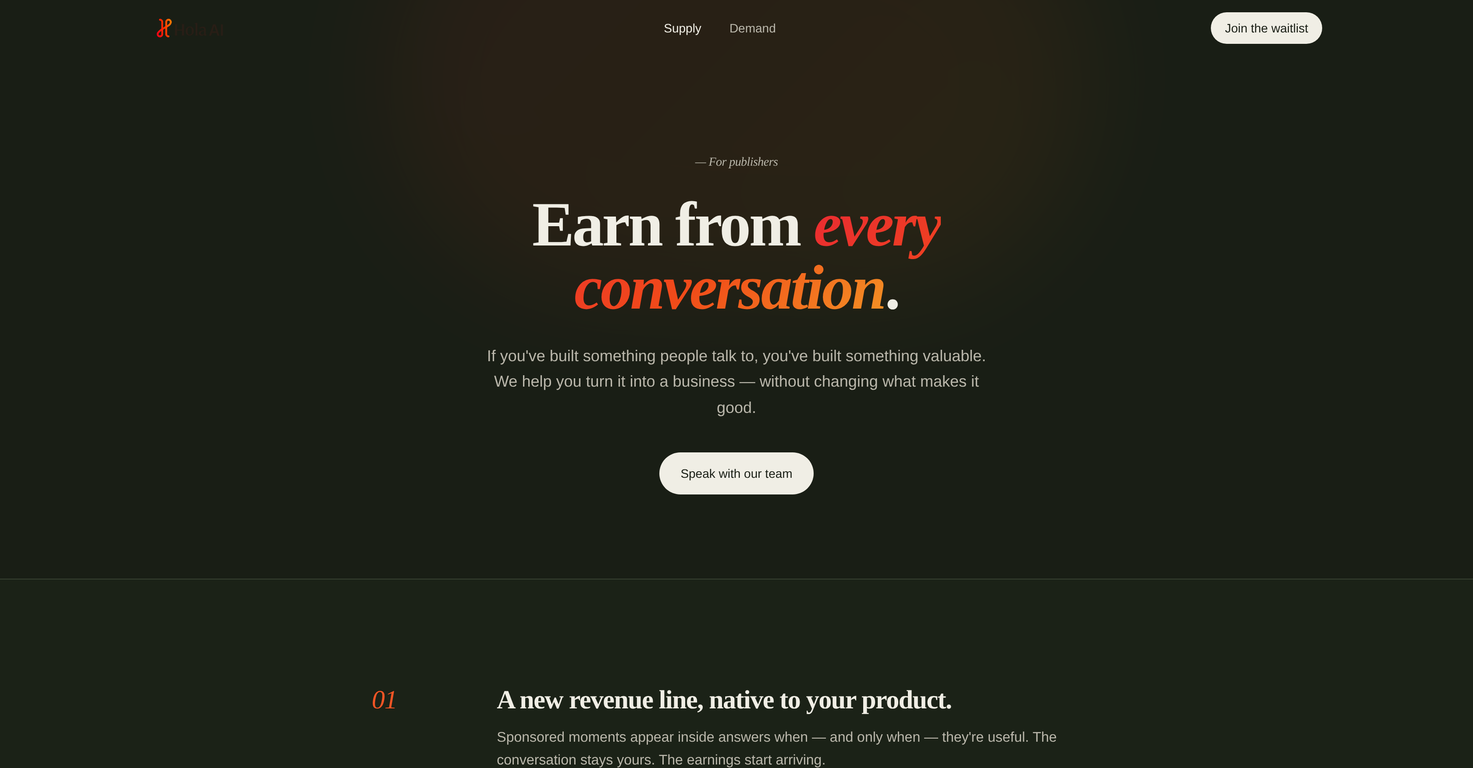 Hola AI website