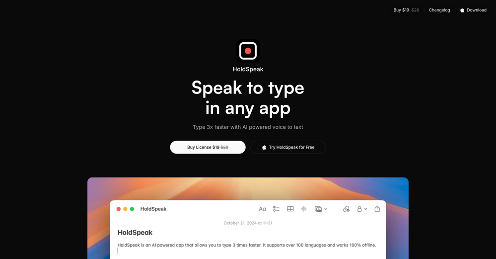 HoldSpeak website