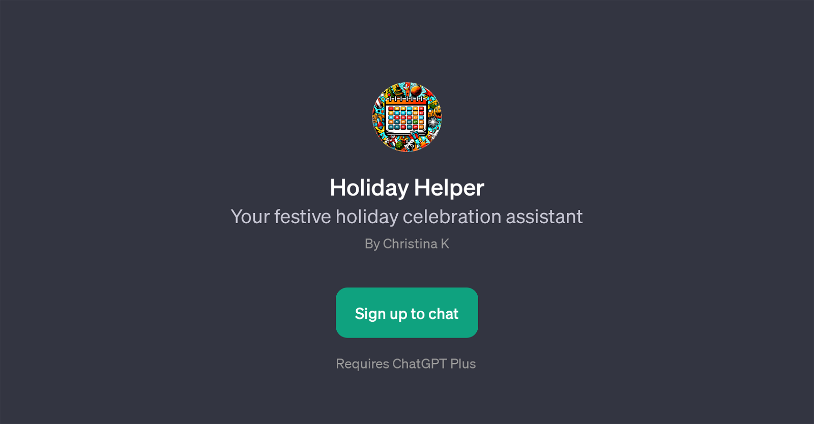Holiday Helper website