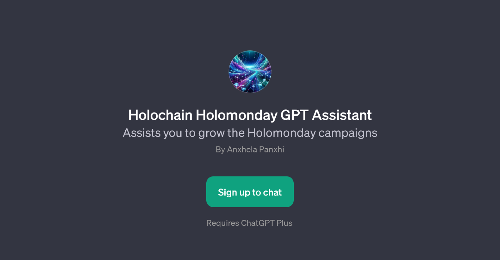 Holochain Holomonday GPT Assistant website