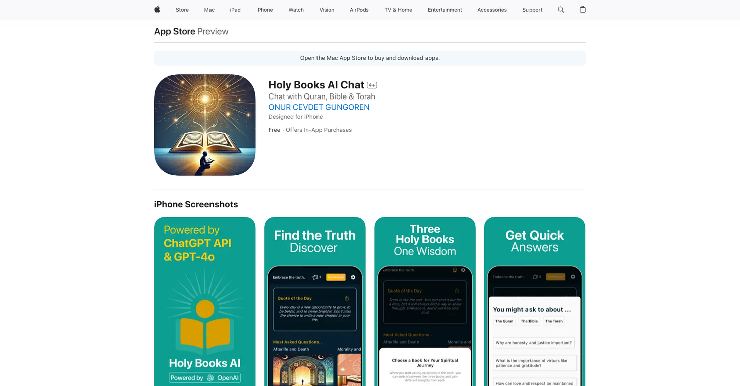 Holy Books AI Chat website