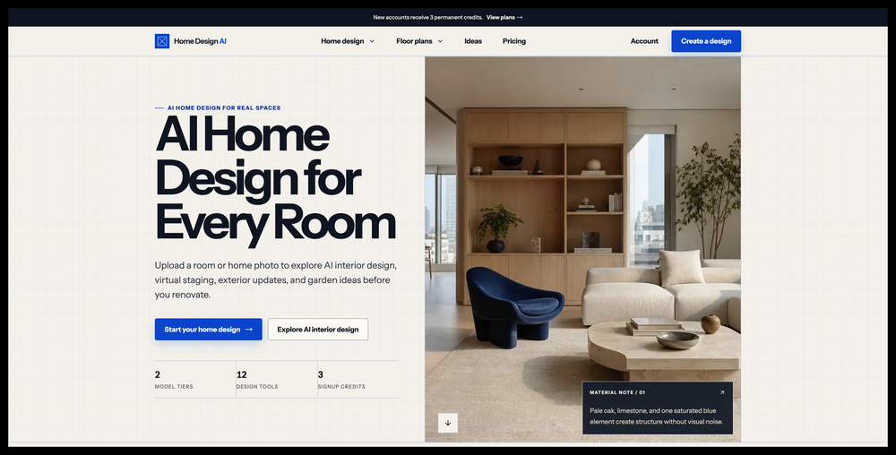 Home Design AI website