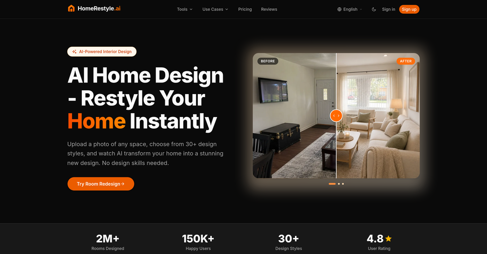 HomeRestyle AI website