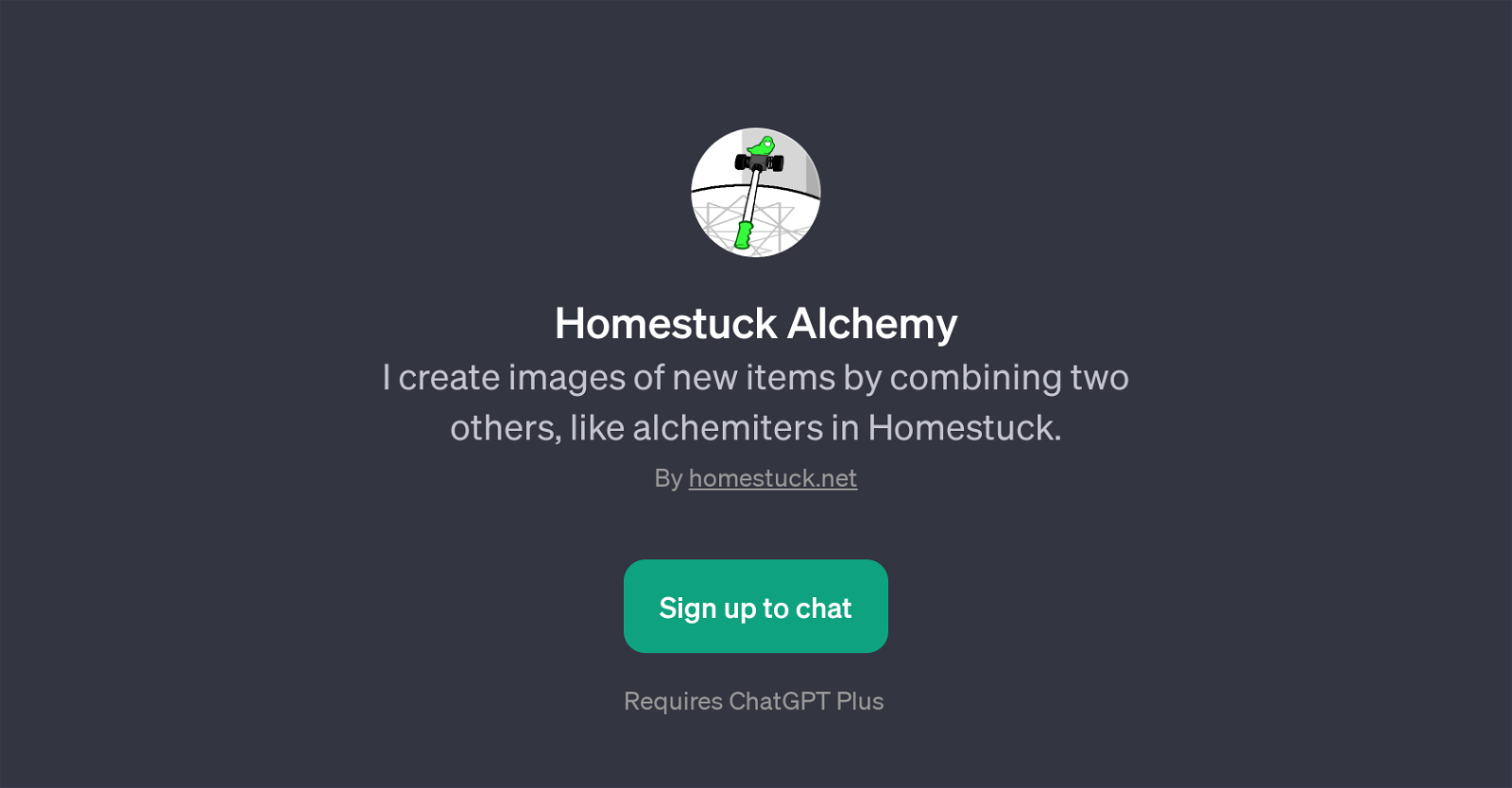 Homestuck Alchemy website