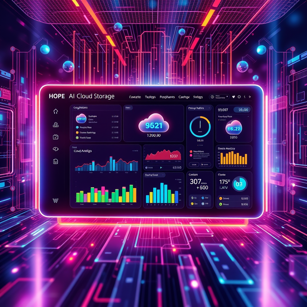 HOPE AI CLOUD STORAGE - HOLOGRAPHIC DASHBOARD website