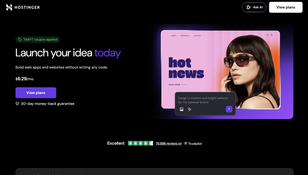AI Builder | Hostinger Horizons website