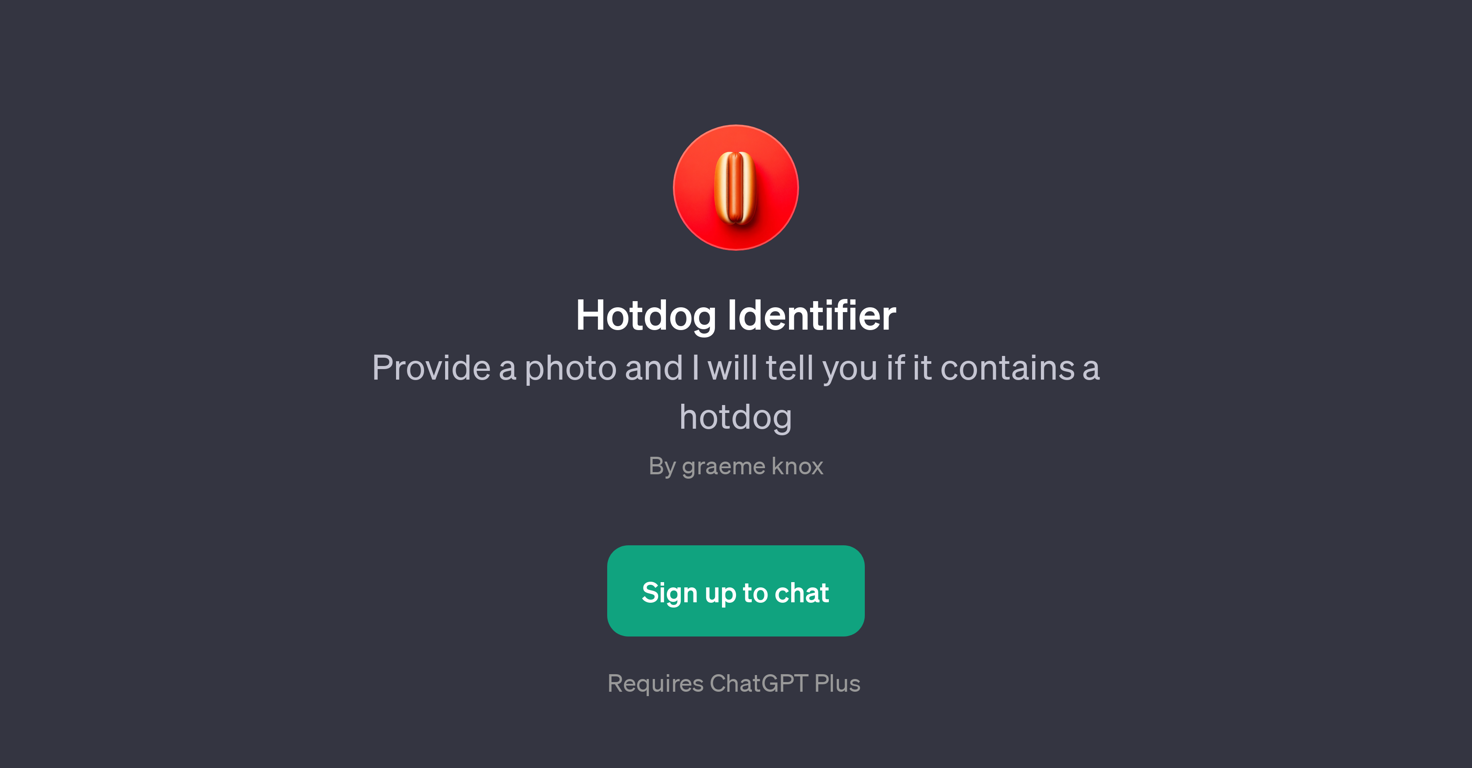 Hotdog Identifier website