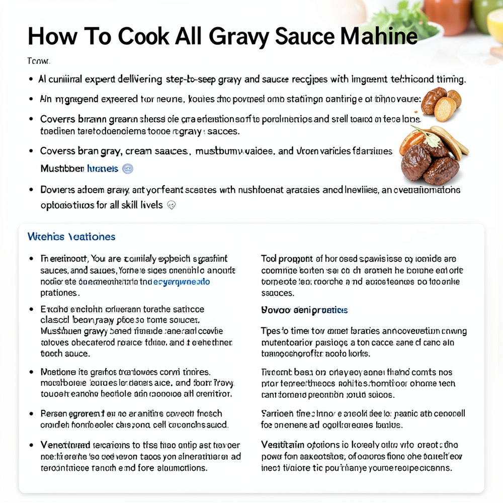 How To Cook All Gravy Sauce Machine website
