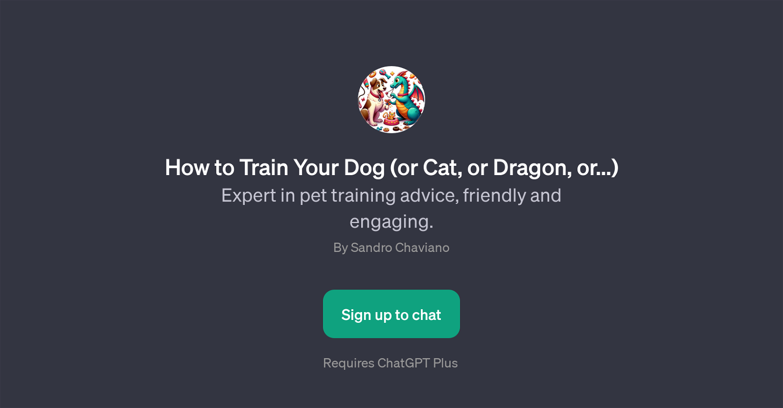 How to Train Your Dog (or Cat, or Dragon, or...) website