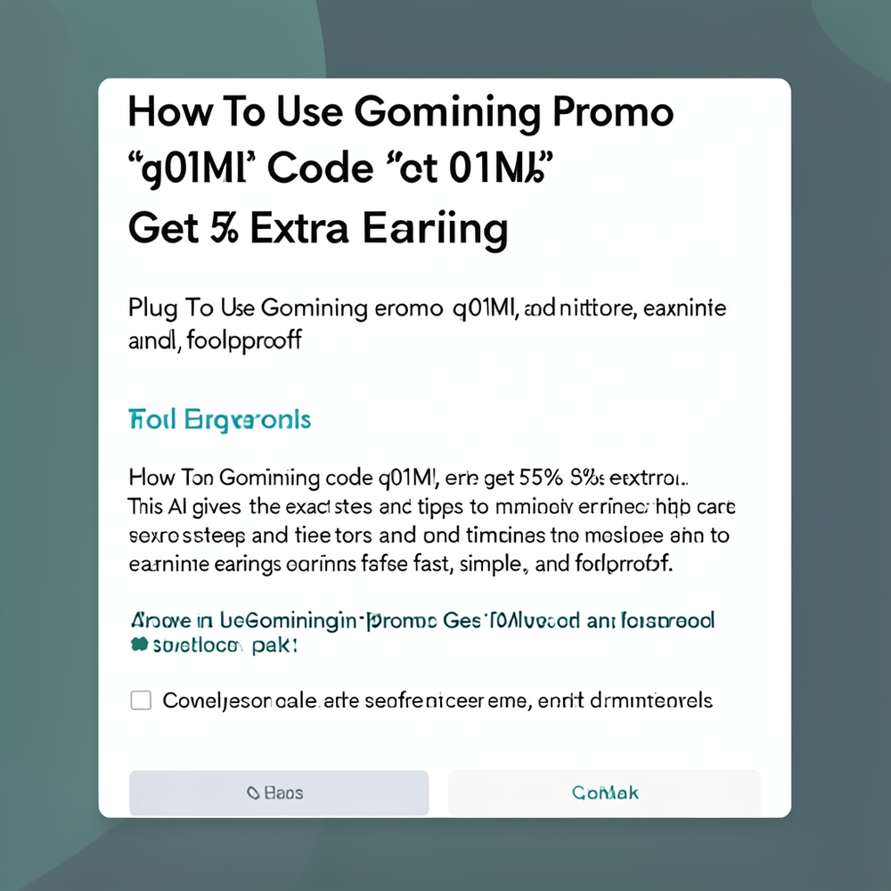 How To Use Gomining Promo Code “q01MI” Get 5% Extra Earning website
