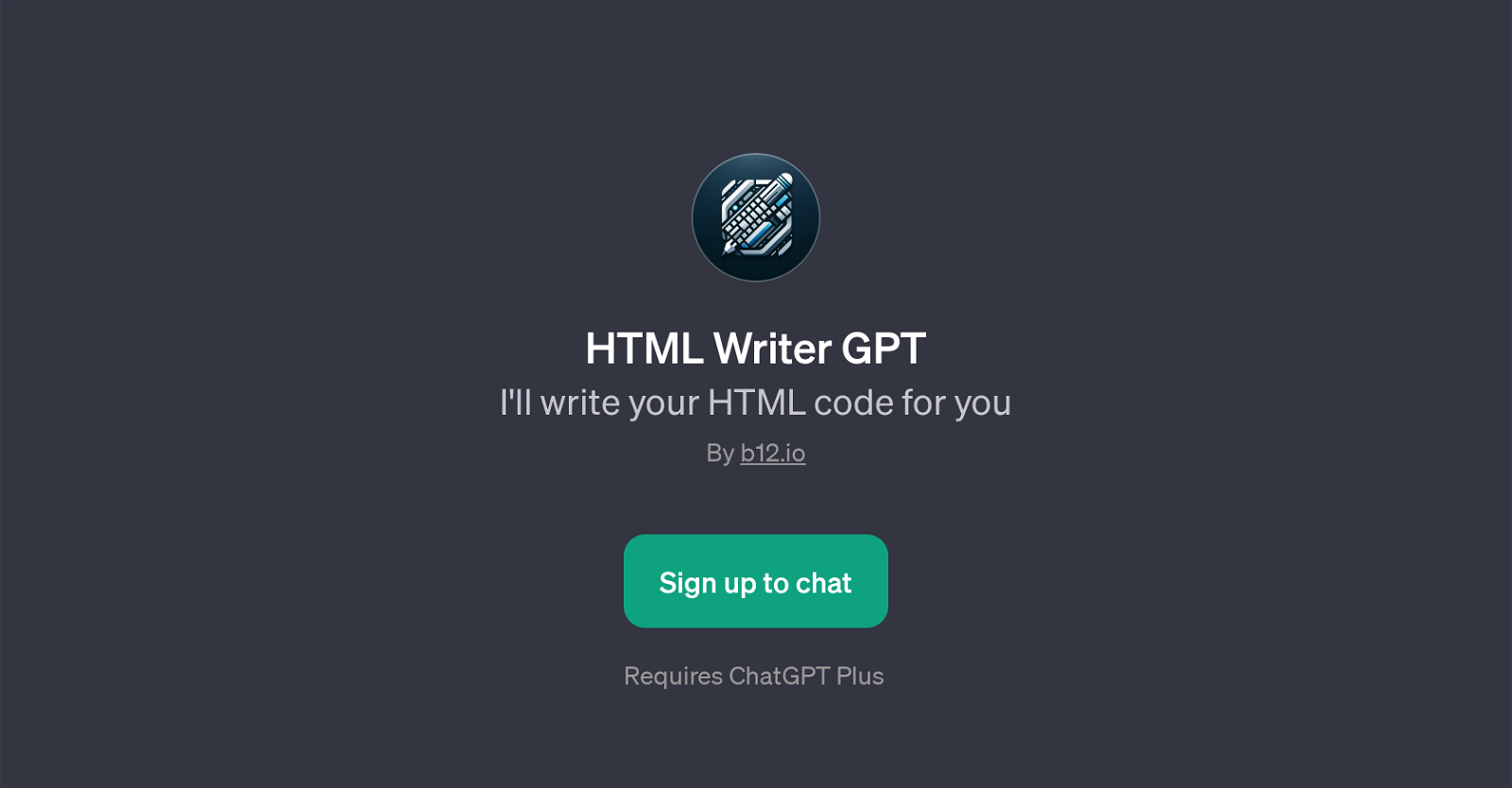 HTML Writer GPT website