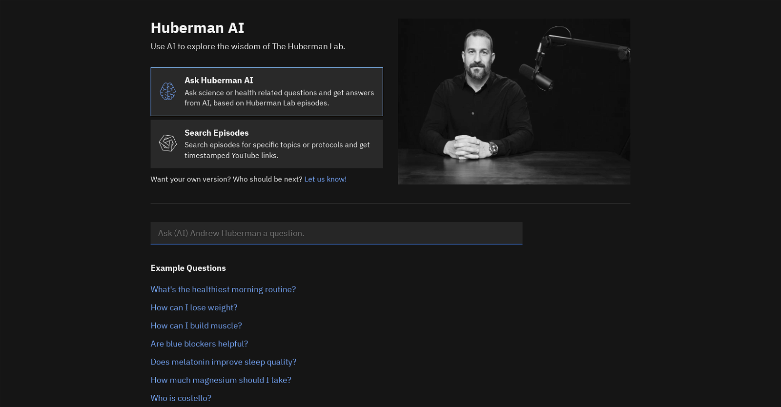 Huberman AI website