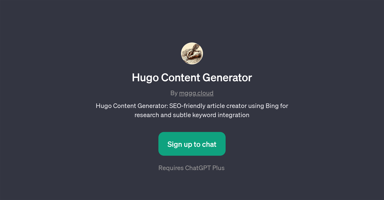 Hugo Content Generator website