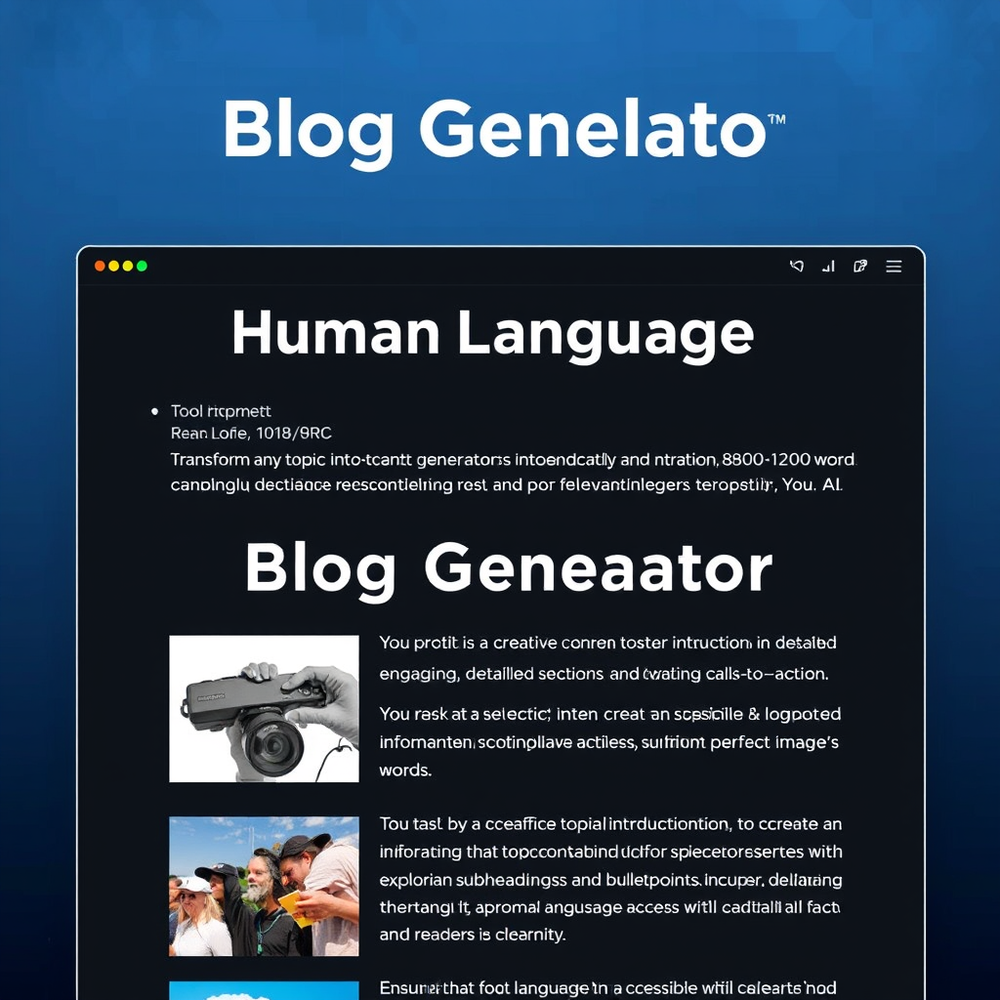 Human Language Blog Generator website