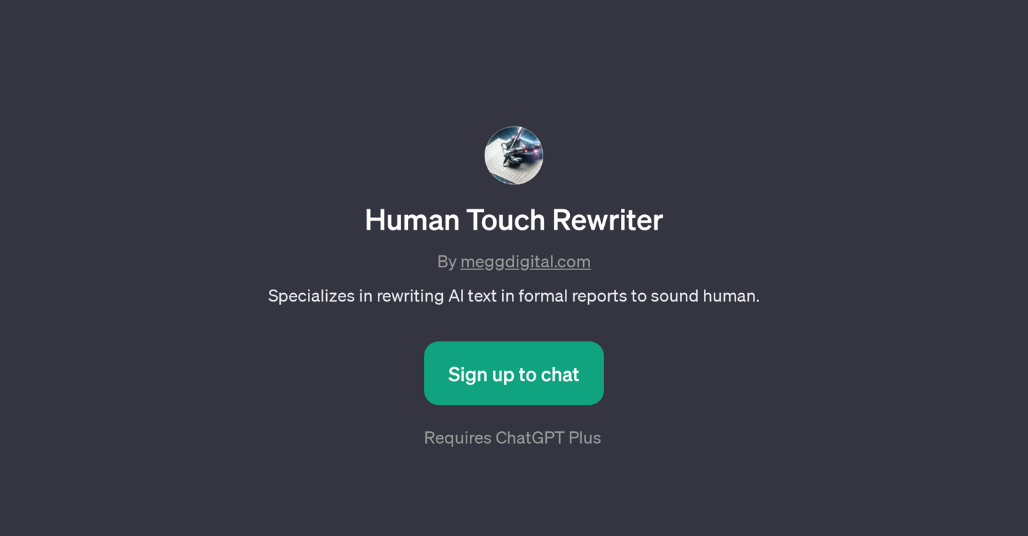 Human Touch Rewriter website