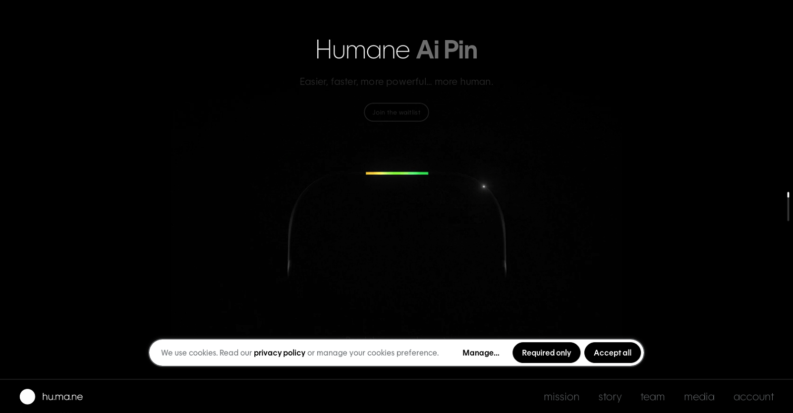 Humane AI pin website