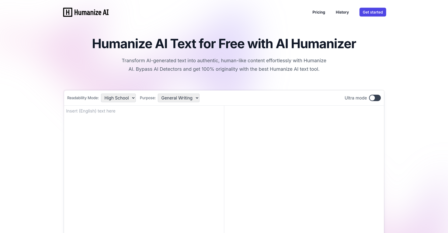 Humanize AI website