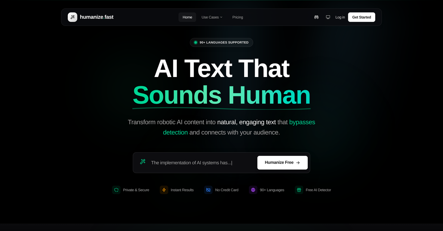 Humanize AI website