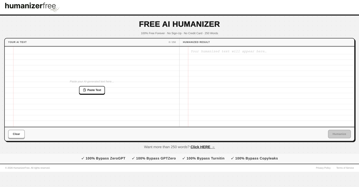 HumanizerFree.com website