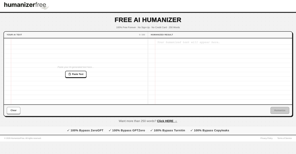 HumanizerFree.com website