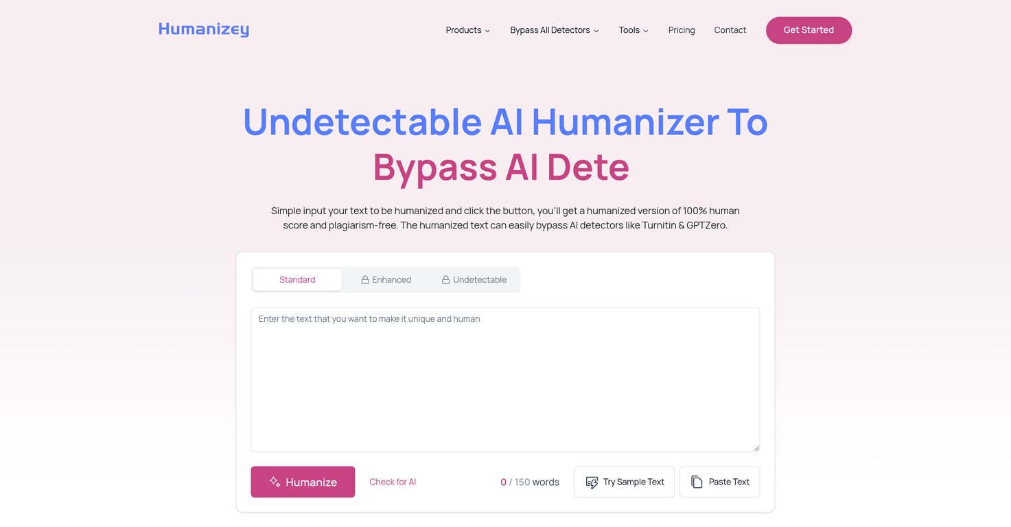 Humanizey AI website