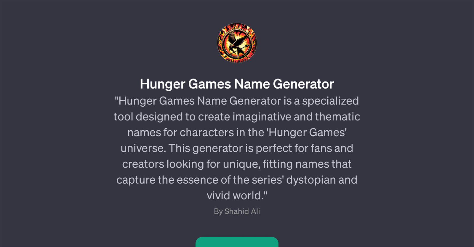 Hunger Games Name Generator website