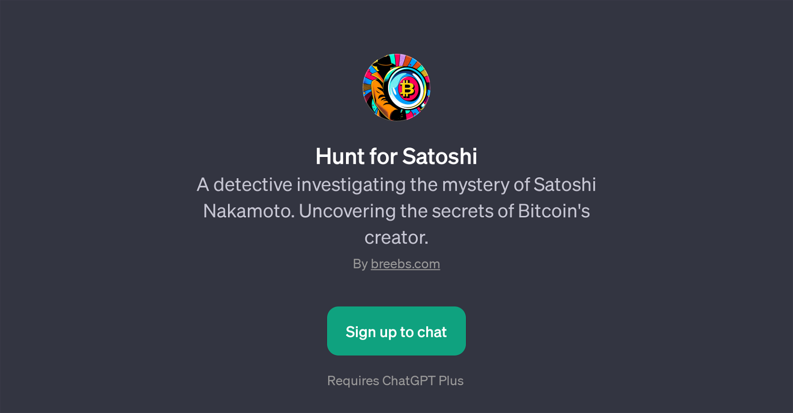 Hunt for Satoshi website