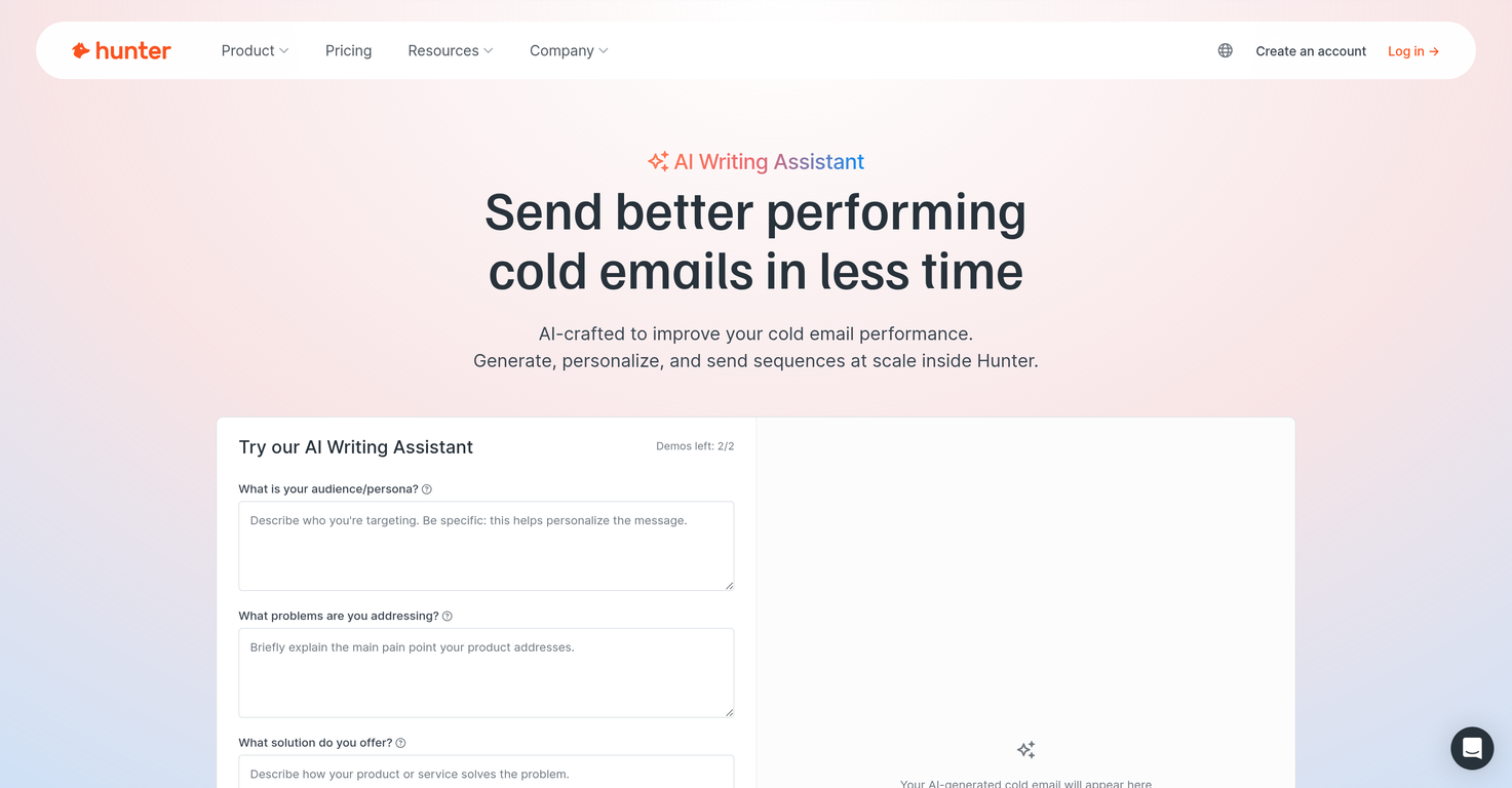 Hunter.io website