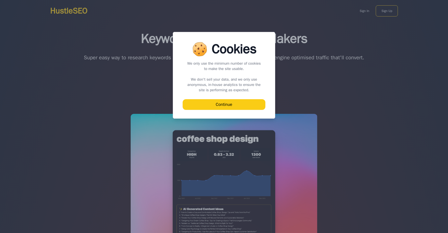 HustleSEO website