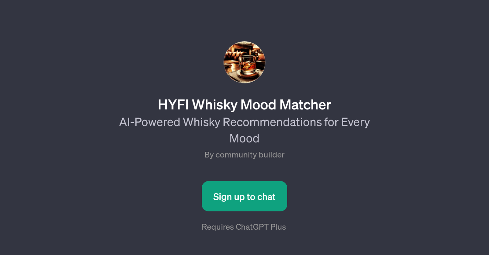 HYFI Whisky Mood Matcher website