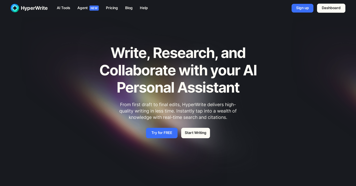 HyperWrite | AI Writing Assistant website