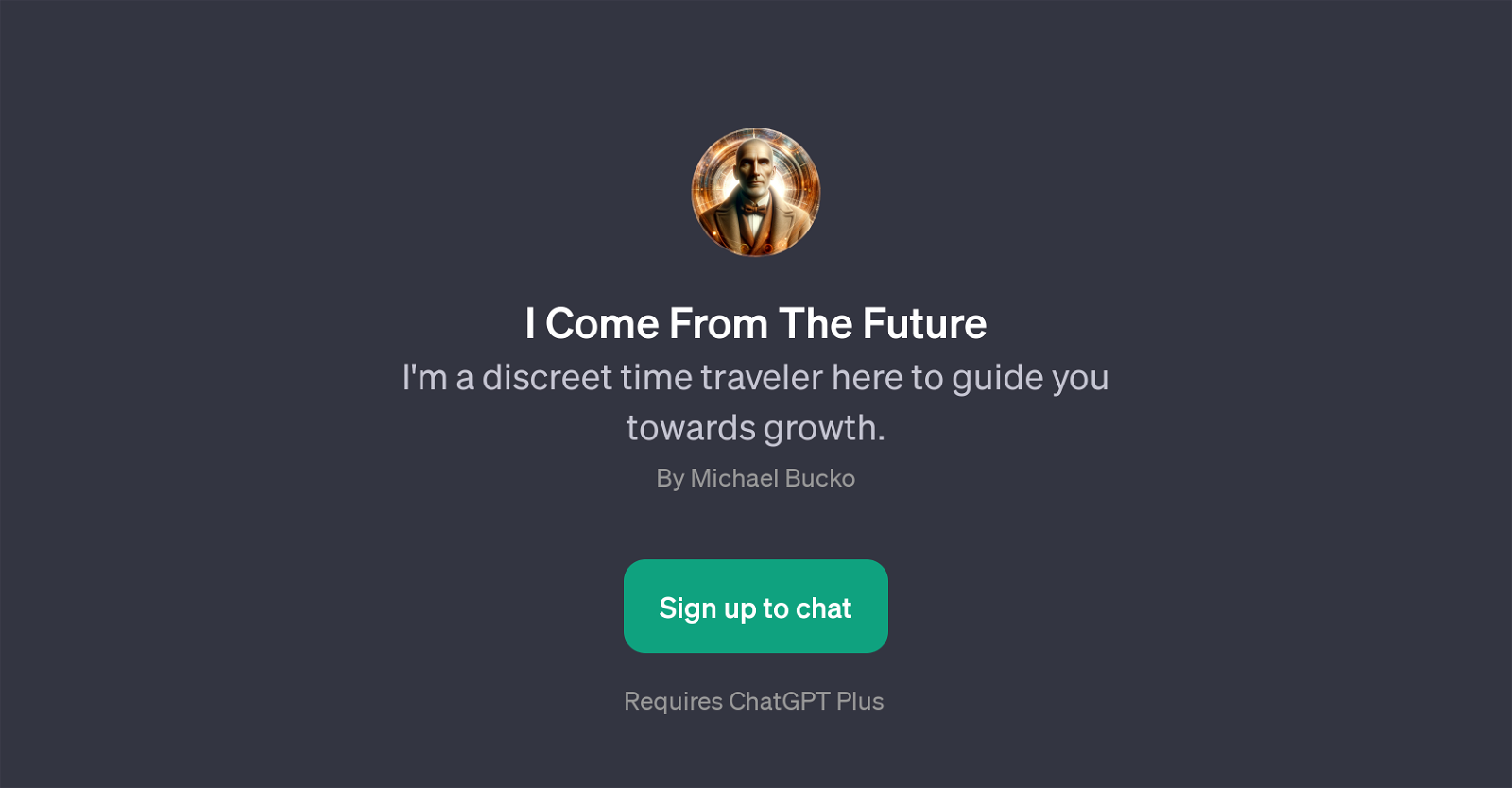I Come From The Future website