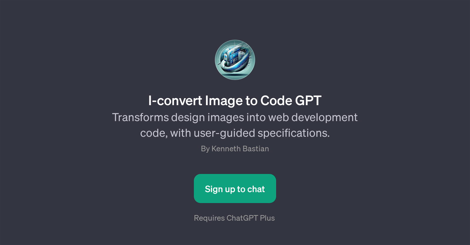 I-convert Image to Code GPT website