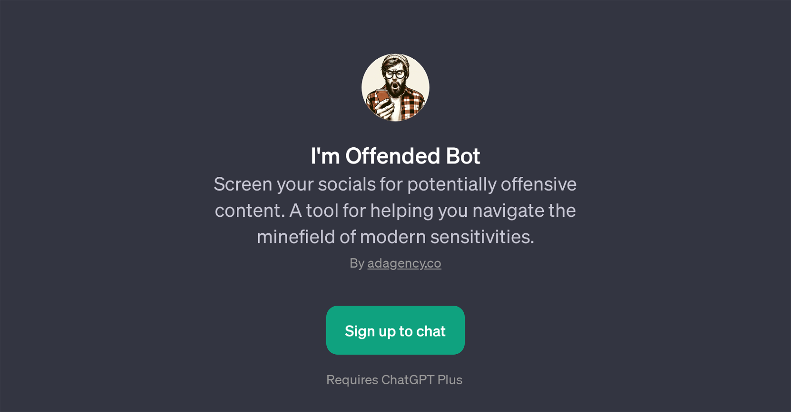 I'm Offended Bot website