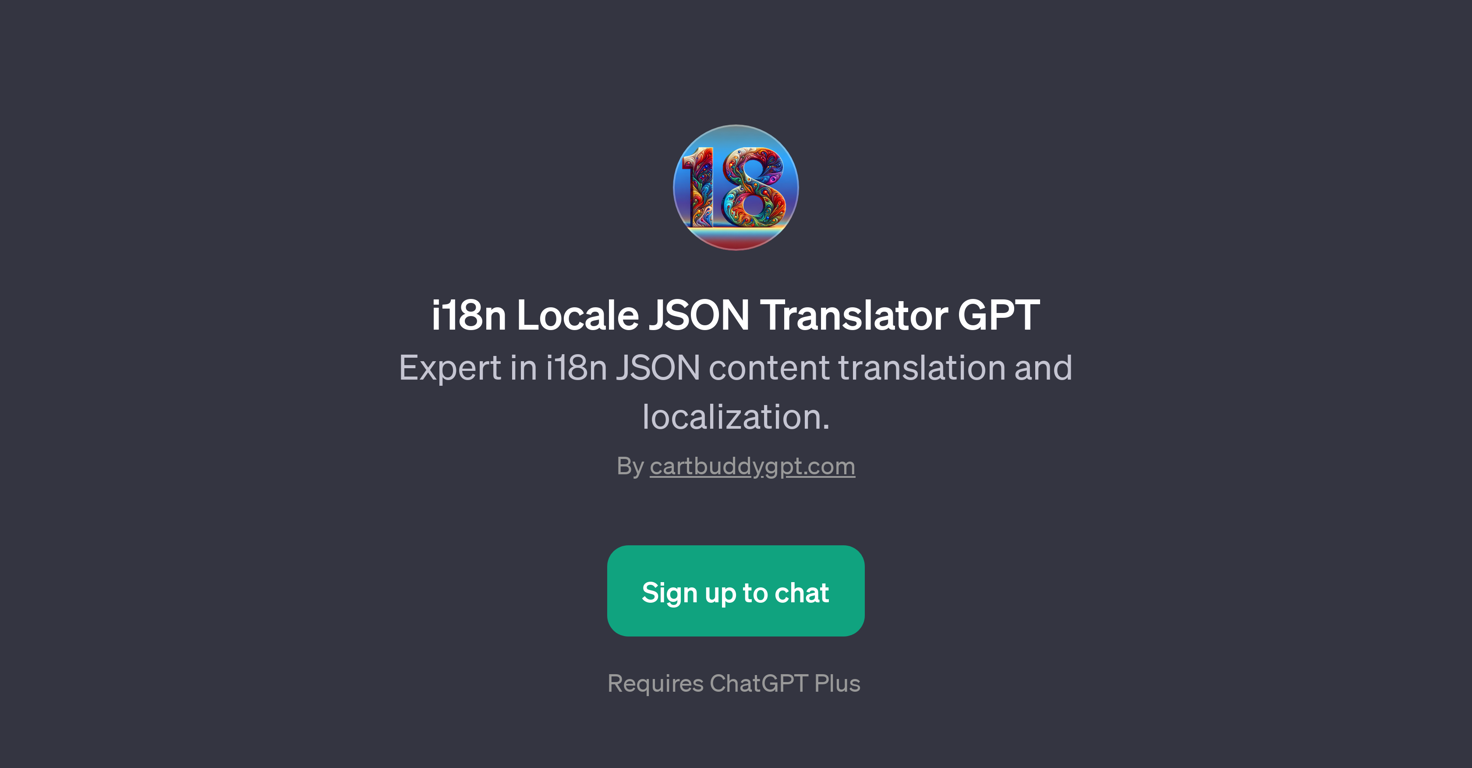 i18n Locale JSON Translator GPT website
