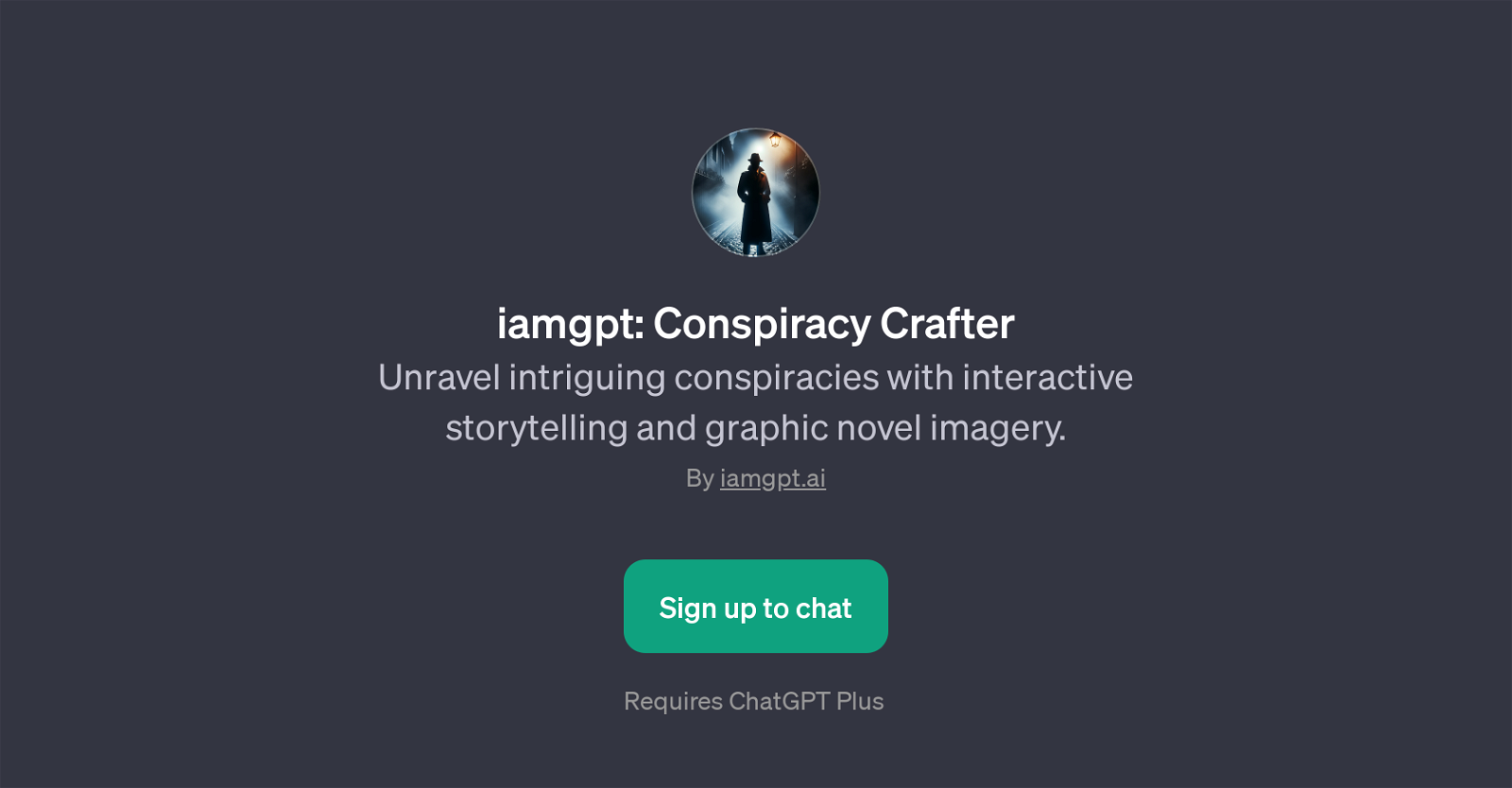 iamgpt: Conspiracy Crafter website