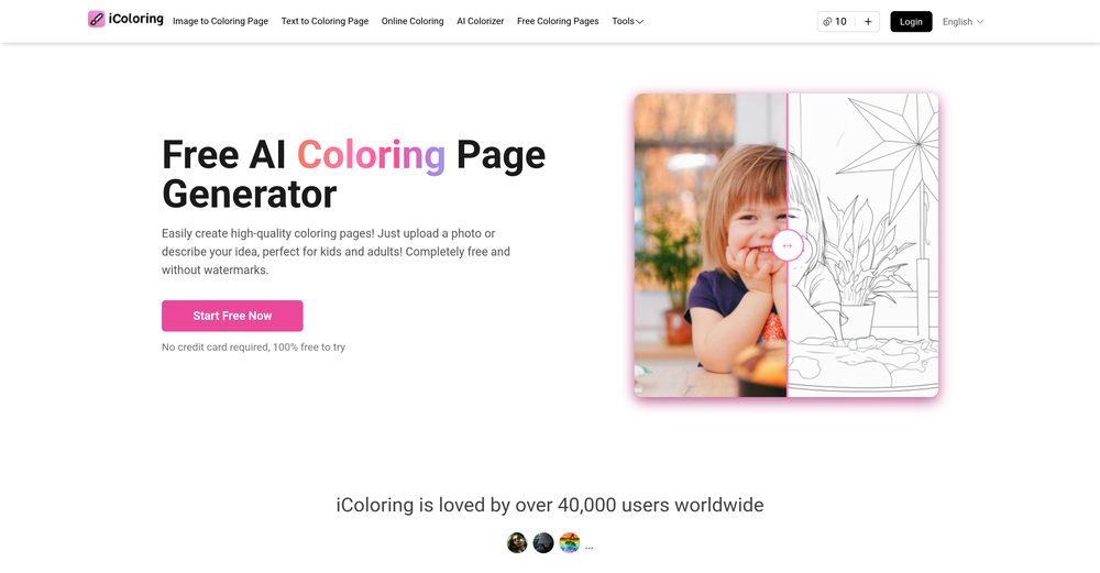 iColoring AI website