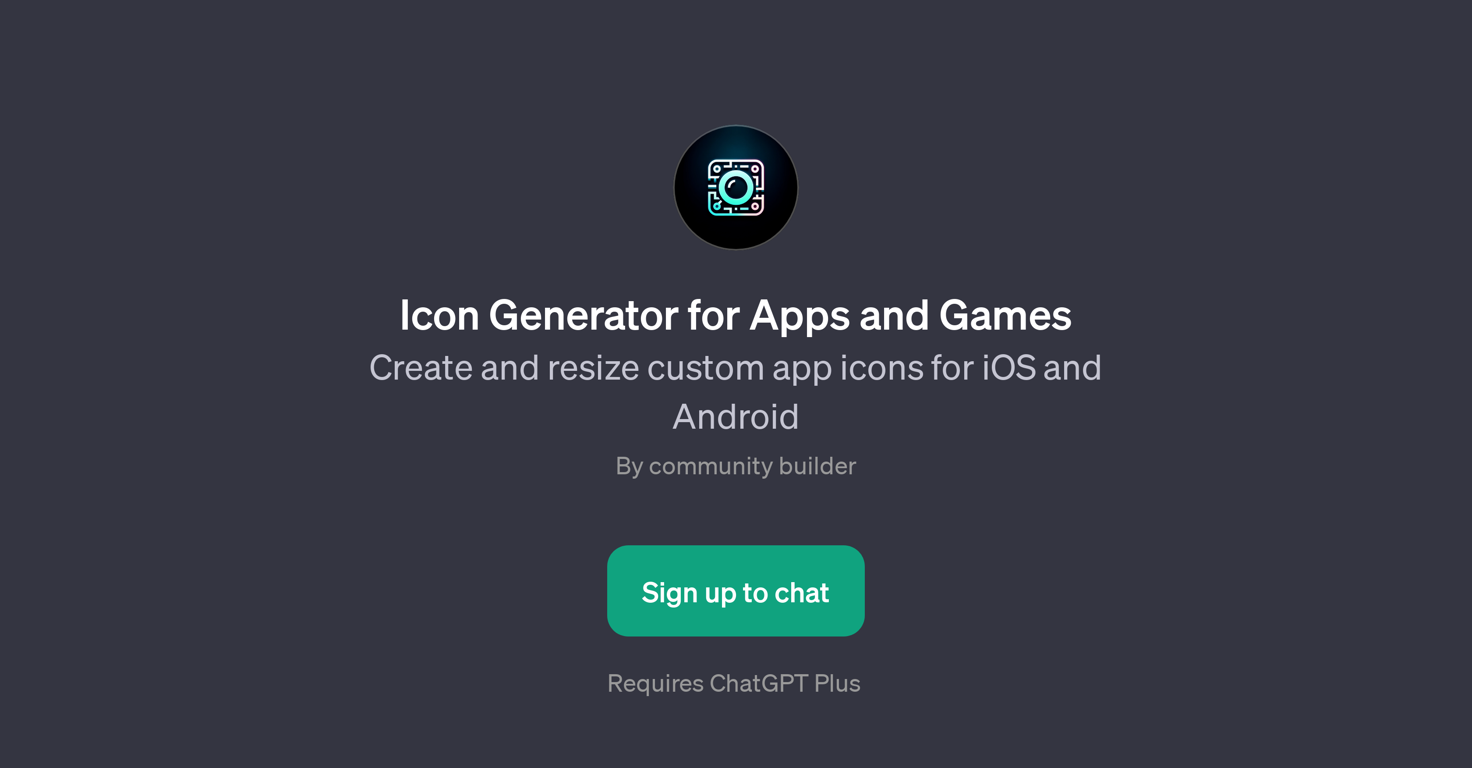 Icon Generator for Apps and Games website