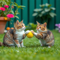 2 cats playing