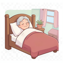 2D-Cartooned Image Generator About Anyone Going To Sleep In A Bed With Eyes Closed
