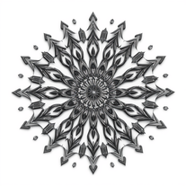 3D mandala and 3D pattern in the form of charcoal