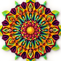 3D mandala and 3D pattern in the form of colorful