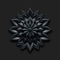 3D mandala and 3D pattern in the form of Diamonds (charcoal)