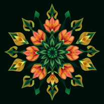 3D mandala and 3D pattern in the form of flower