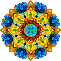 3D mandala and 3D pattern in the form of glass watercolor-gold